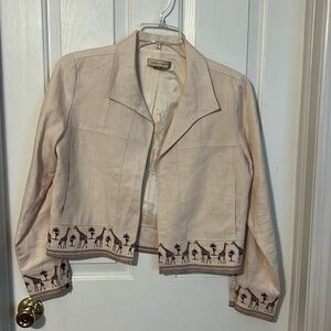Transitions giraffe themed jacket. Size M. Vintage , button cuff long sleeves